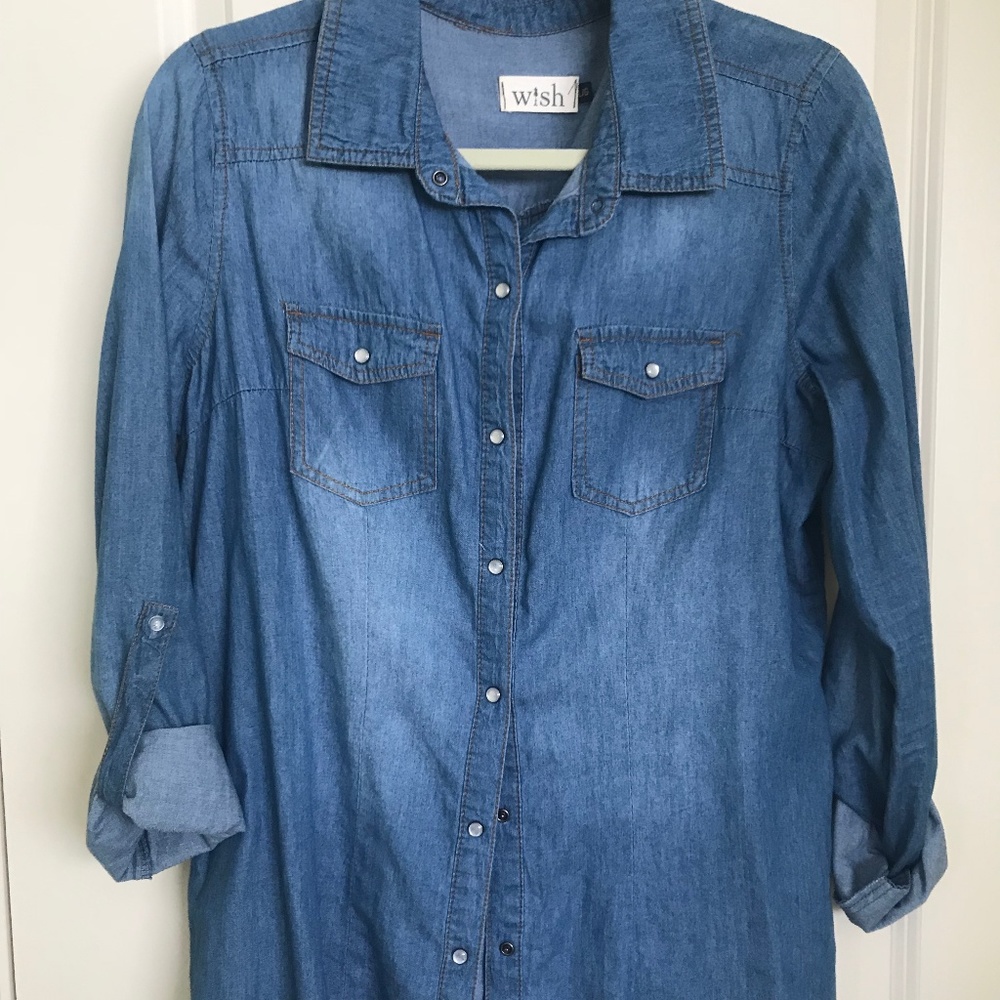 Women's Denim Long-Sleeve Top